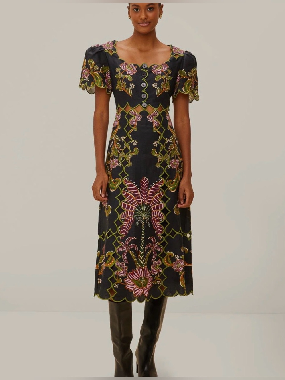 FARM RIO Ravenala Short Sleeve Dress